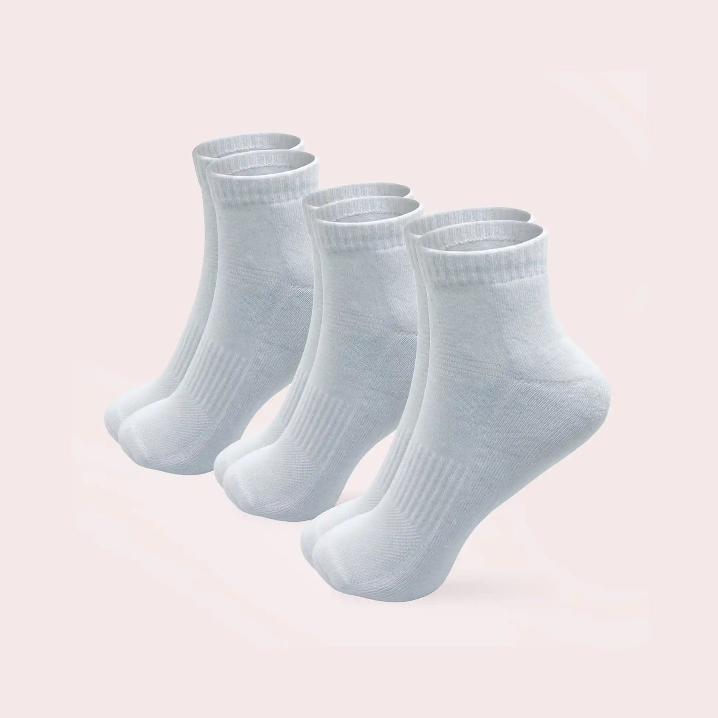VEA Half Ankle Socks 3 Pack | White | Size 39–42 | VEA-2048