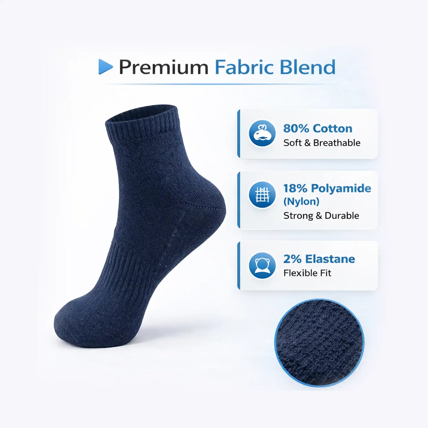VEA Terry Socks 3 Pair Pack Assorted | Size 39–42 | VEA-2047
