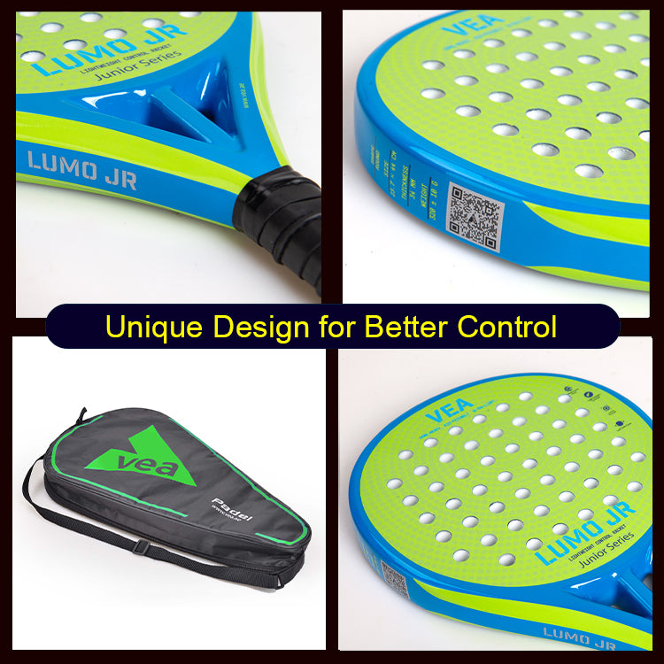 VEA Kids Padel Racket Lumo JR – Neon Green Bundle