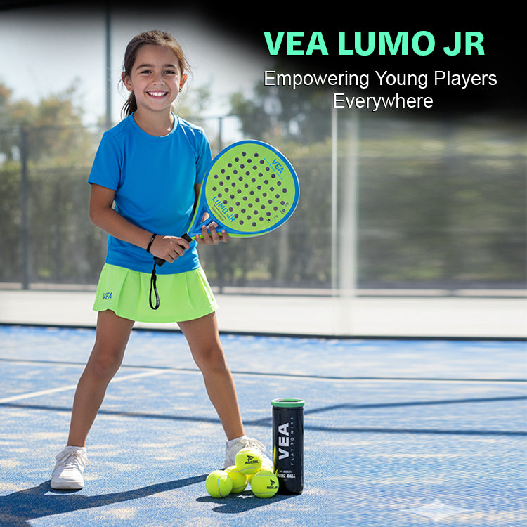 VEA Kids Padel Racket Lumo JR – Neon Green Bundle