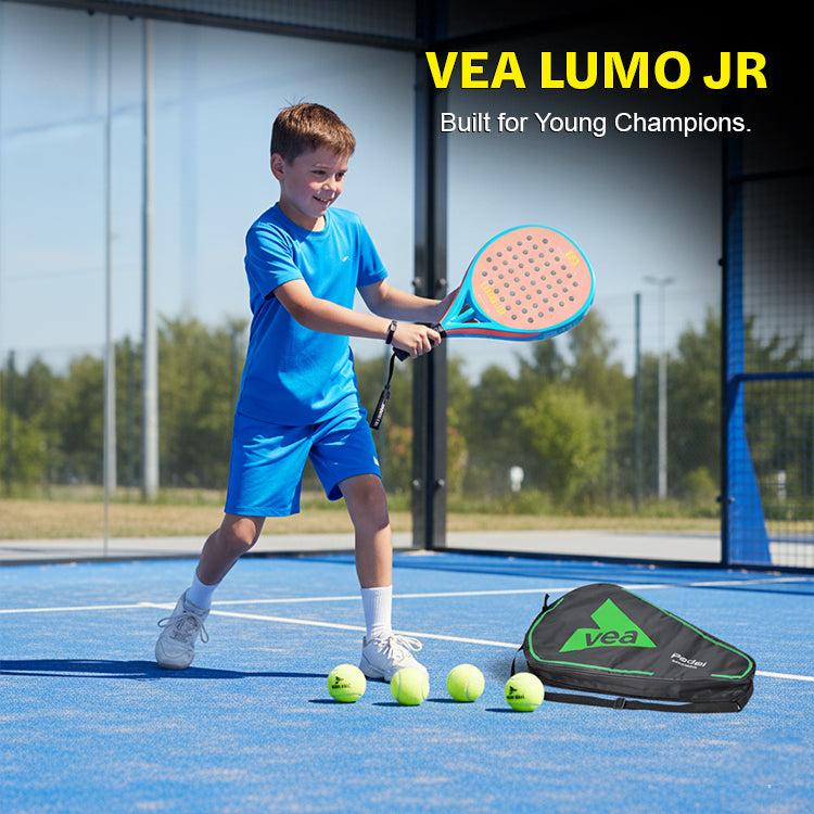 VEA Kids Padel Racket Lumo JR – Neon Orange Bundle
