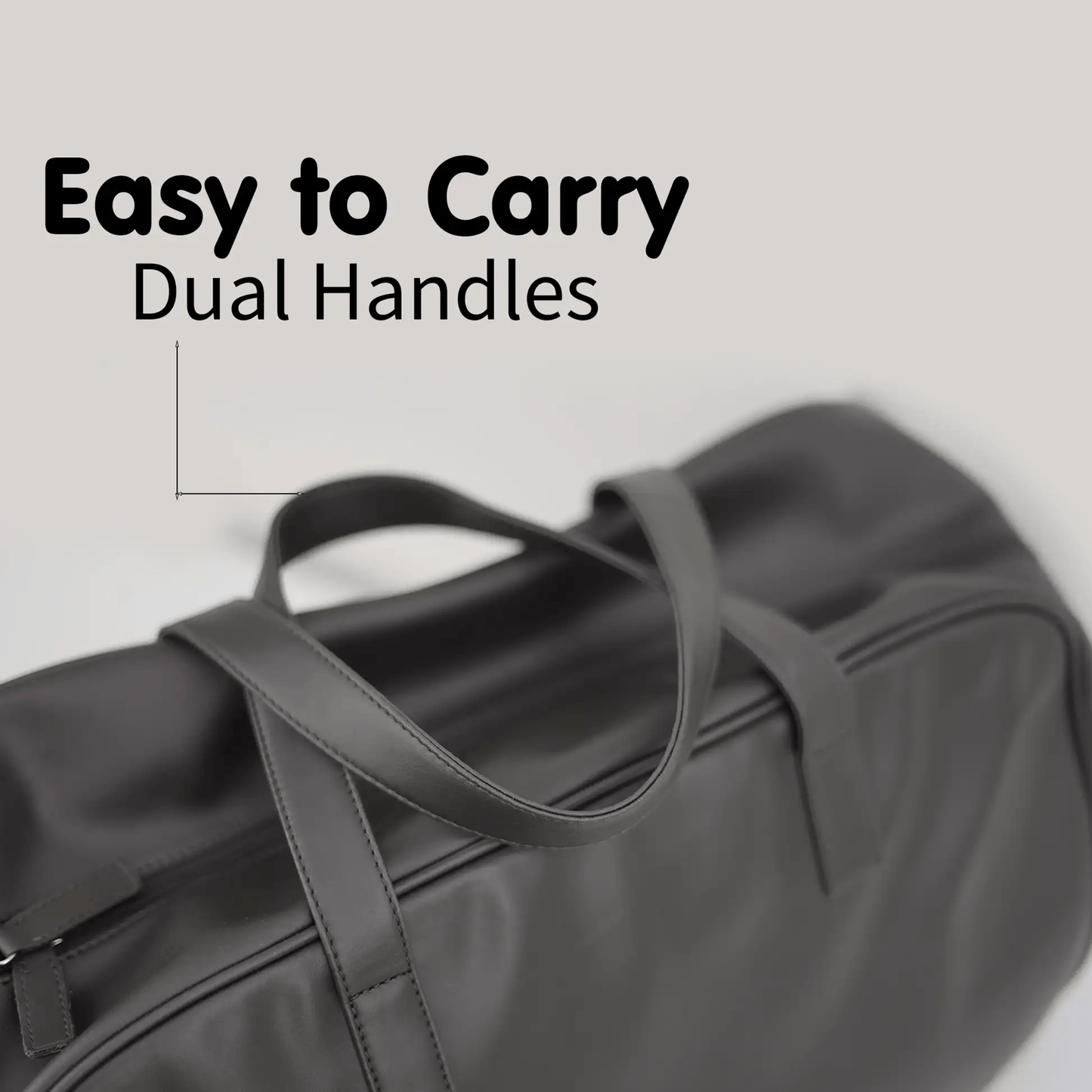 VEA Faux Leather Travel Duffel Bag – Cabin Size | Black - VEA