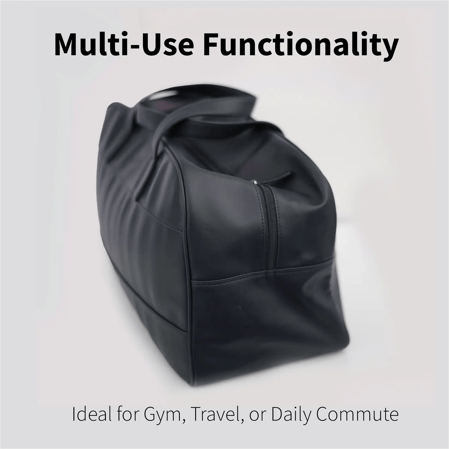 VEA Faux Leather Travel Duffel Bag – Cabin Size | Black - VEA