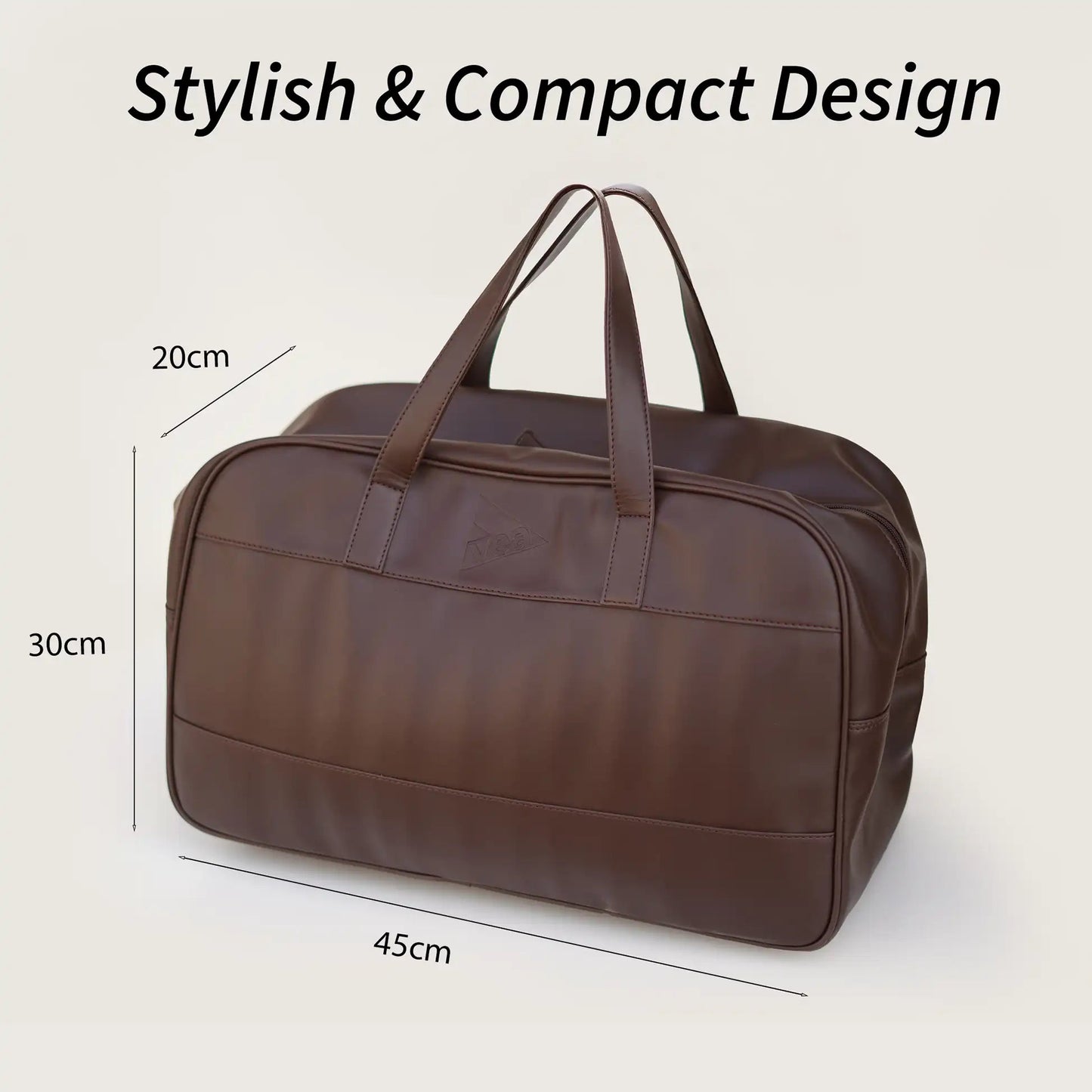 VEA Faux Leather Travel Duffel Bag – Cabin Size | Brown - VEA