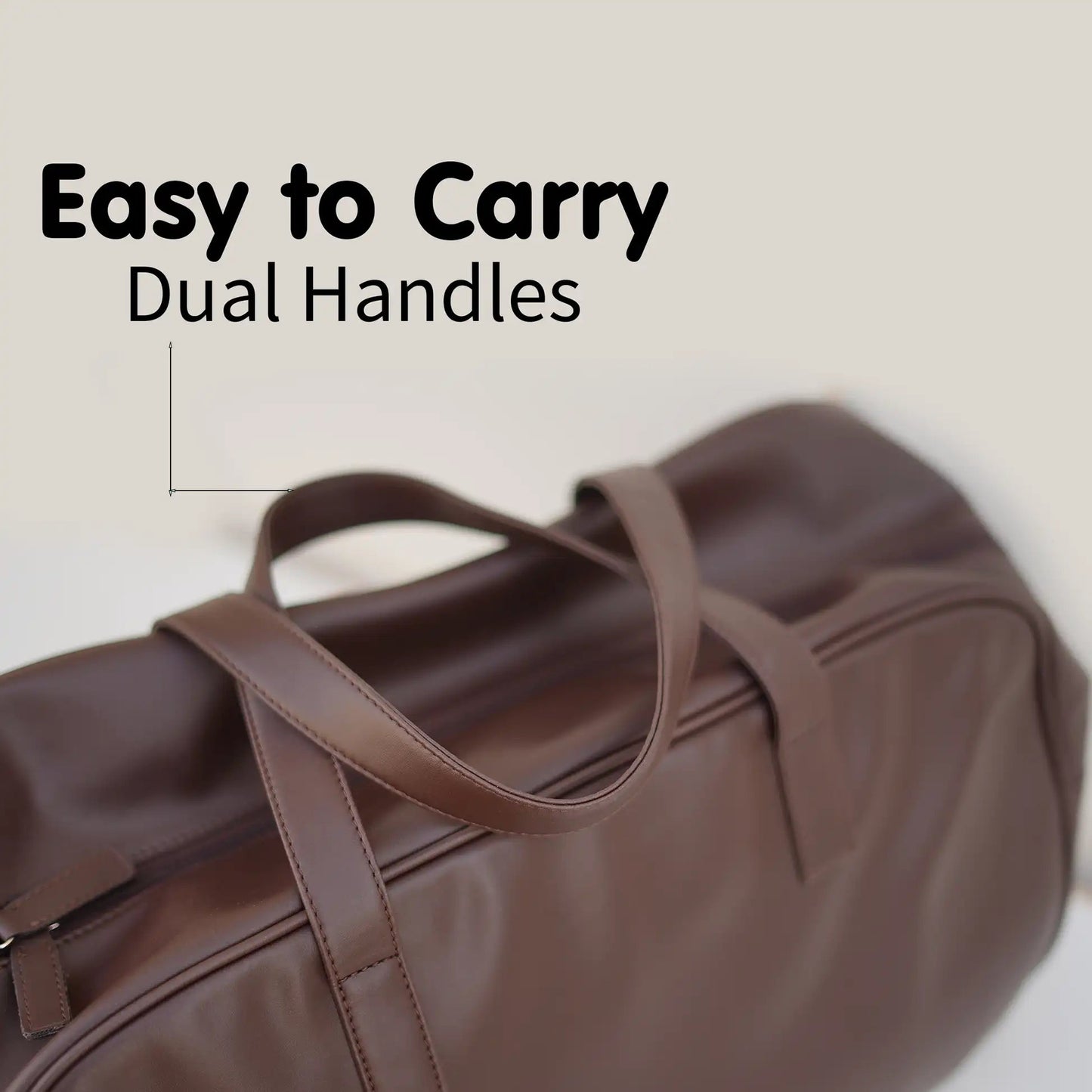 VEA Faux Leather Travel Duffel Bag – Cabin Size | Brown - VEA