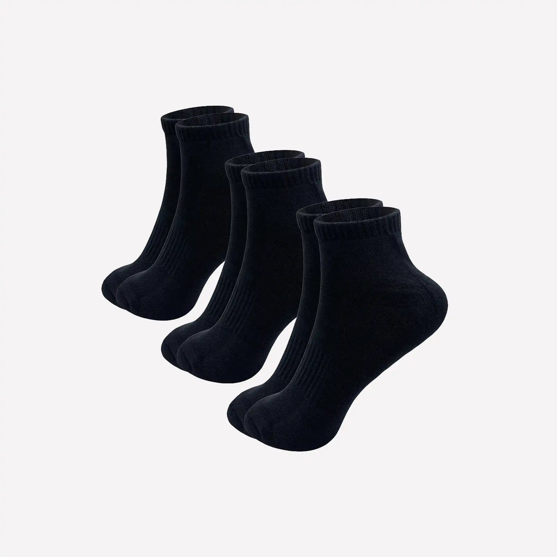 VEA Half Ankle Socks 3 Pair Pack | Size 39–42 | Black | VEA-2049