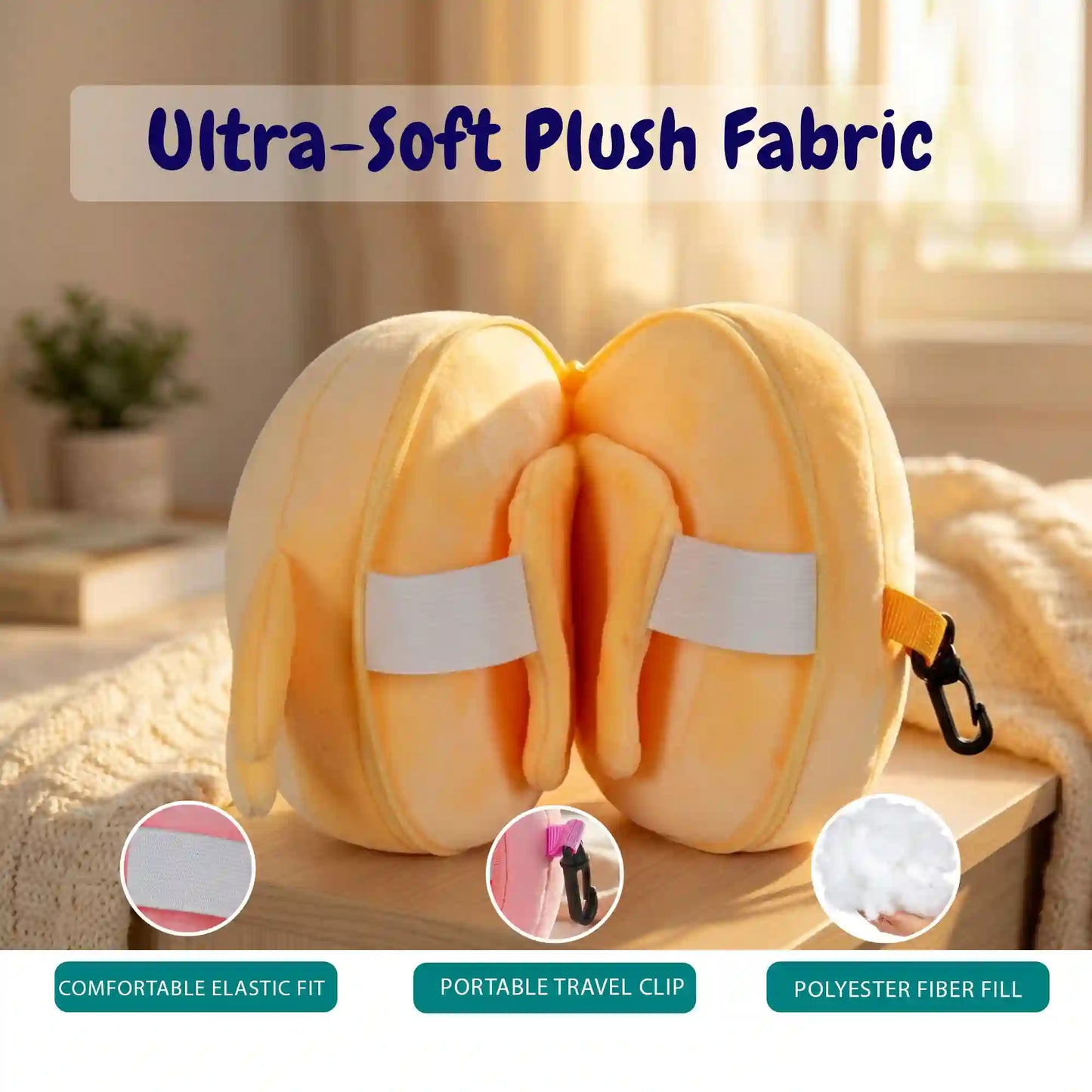 VEA Kids Travel Pillow with Eye Mask – Yellow Duck