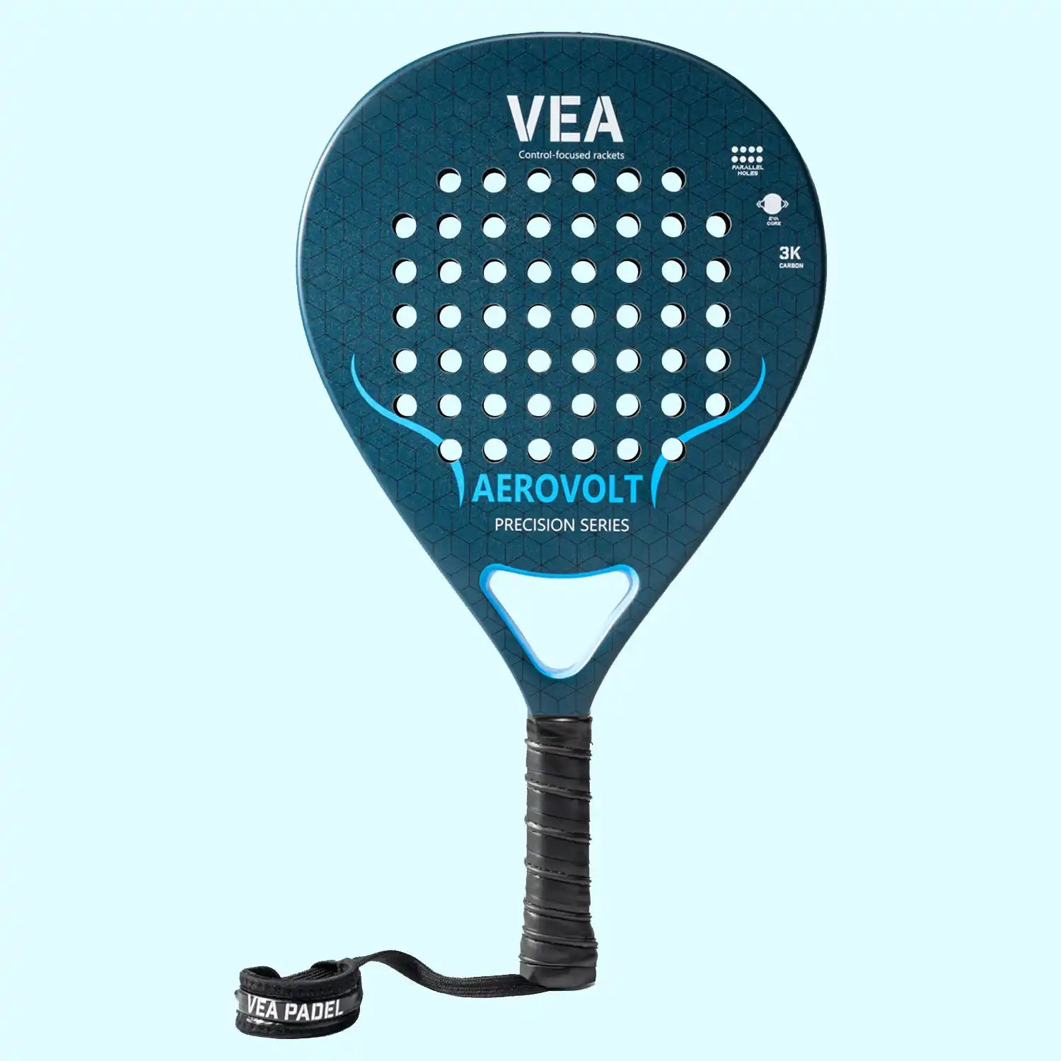 VEA AEROVOLT Professional Padel Racket – 3K Carbon Fiber Power & Spin