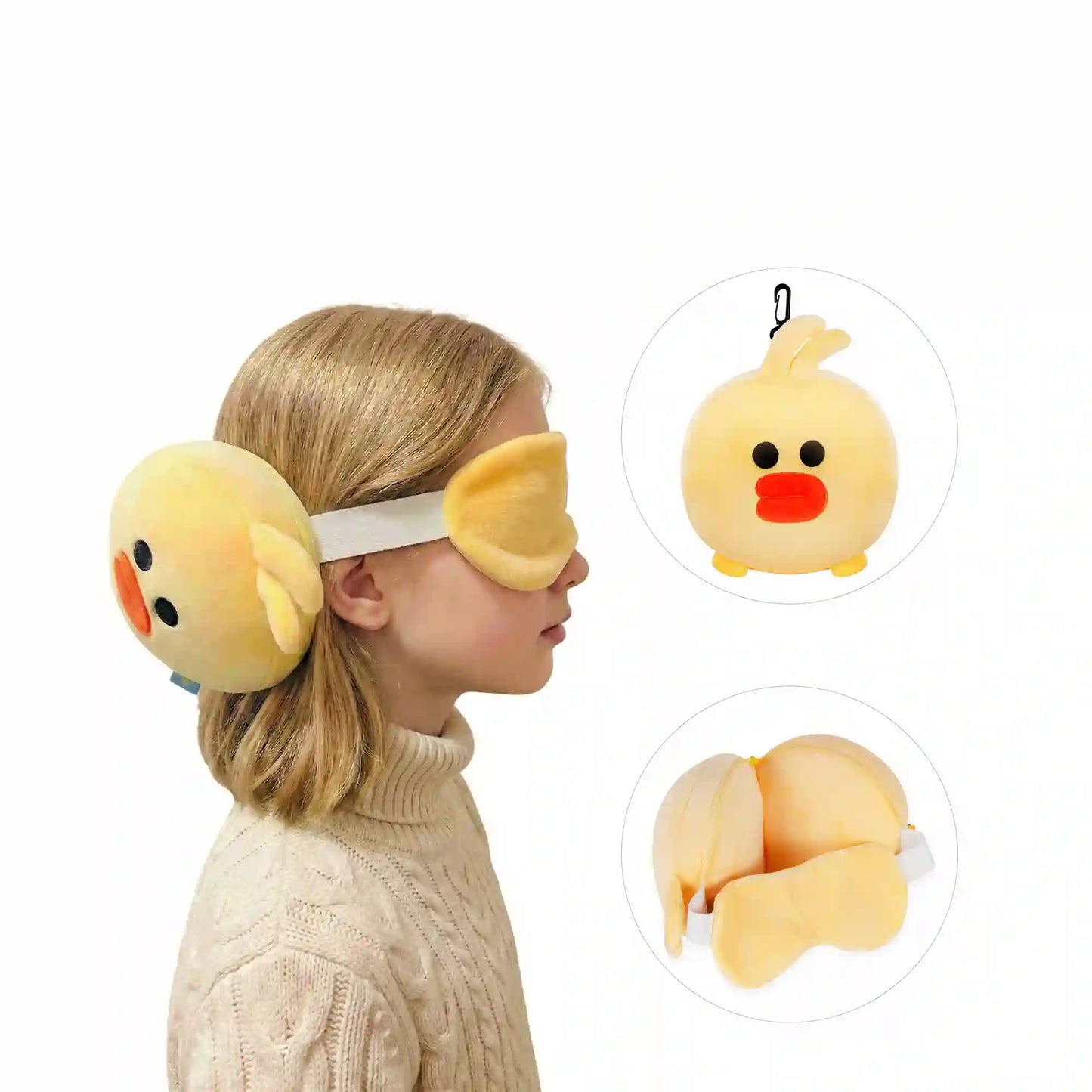 VEA Kids Travel Pillow with Eye Mask – Yellow Duck