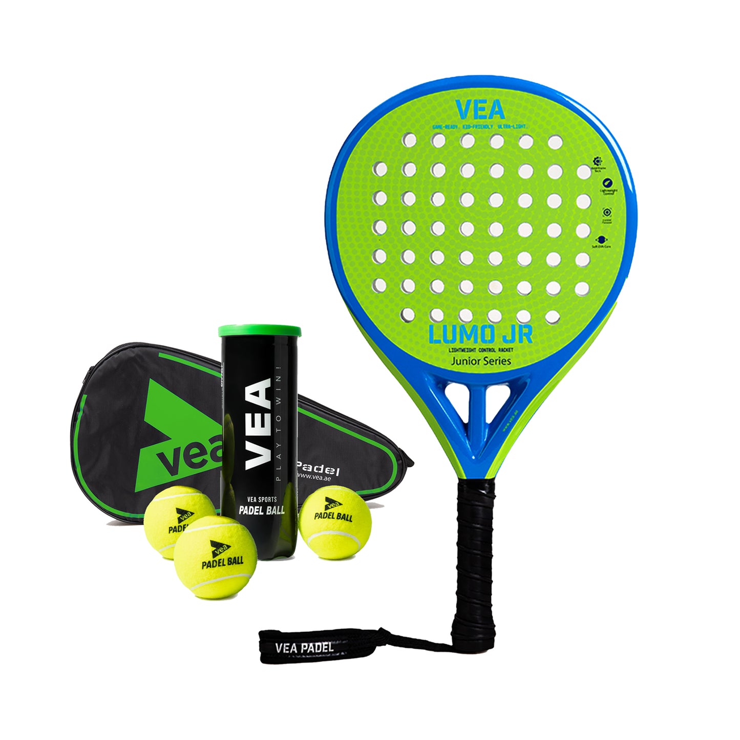 VEA LUMO JR Kids Padel Racket Set | Green