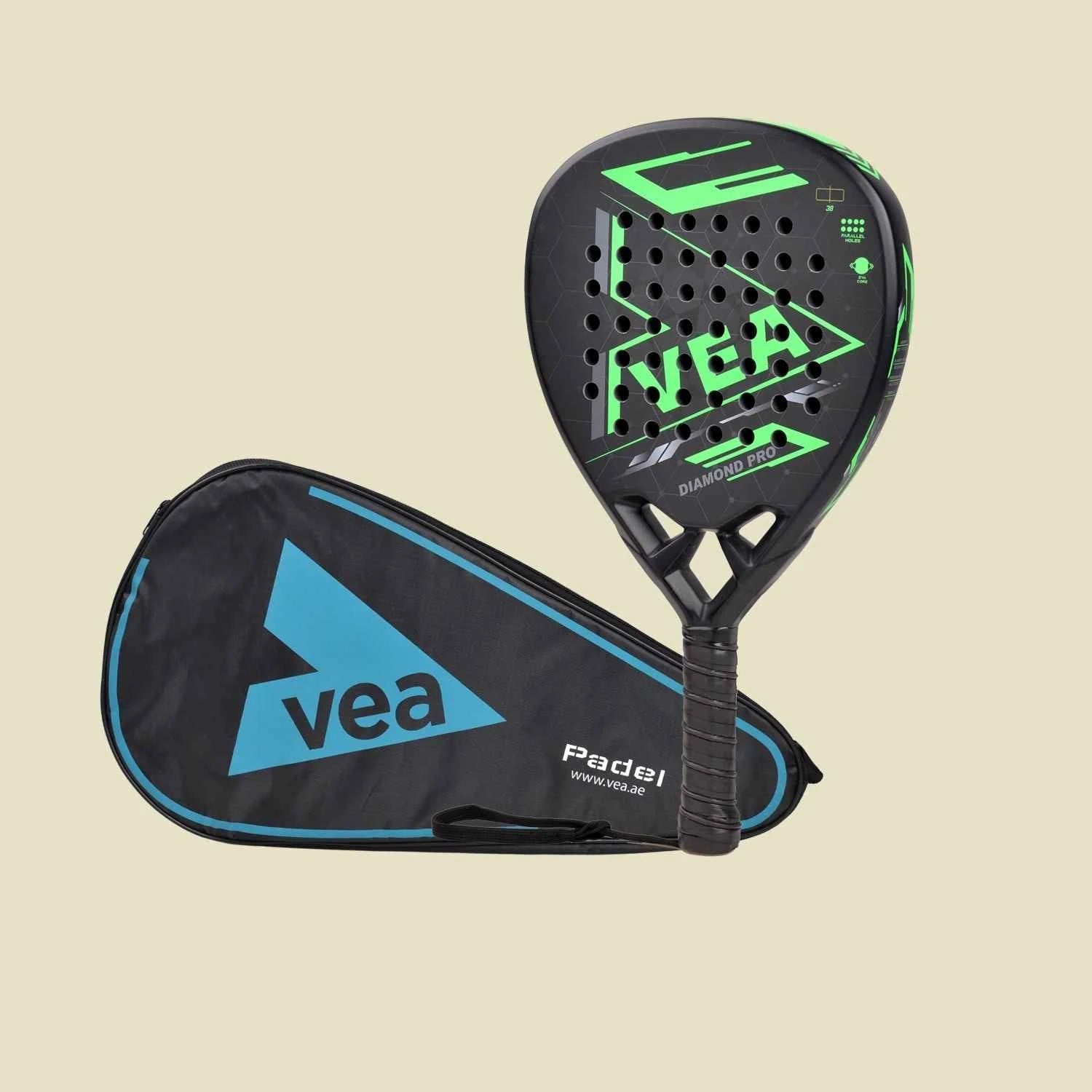 VEA Diamond Pro Padel Racket with Cover – Carbon Fiber, Lightweight - VEA