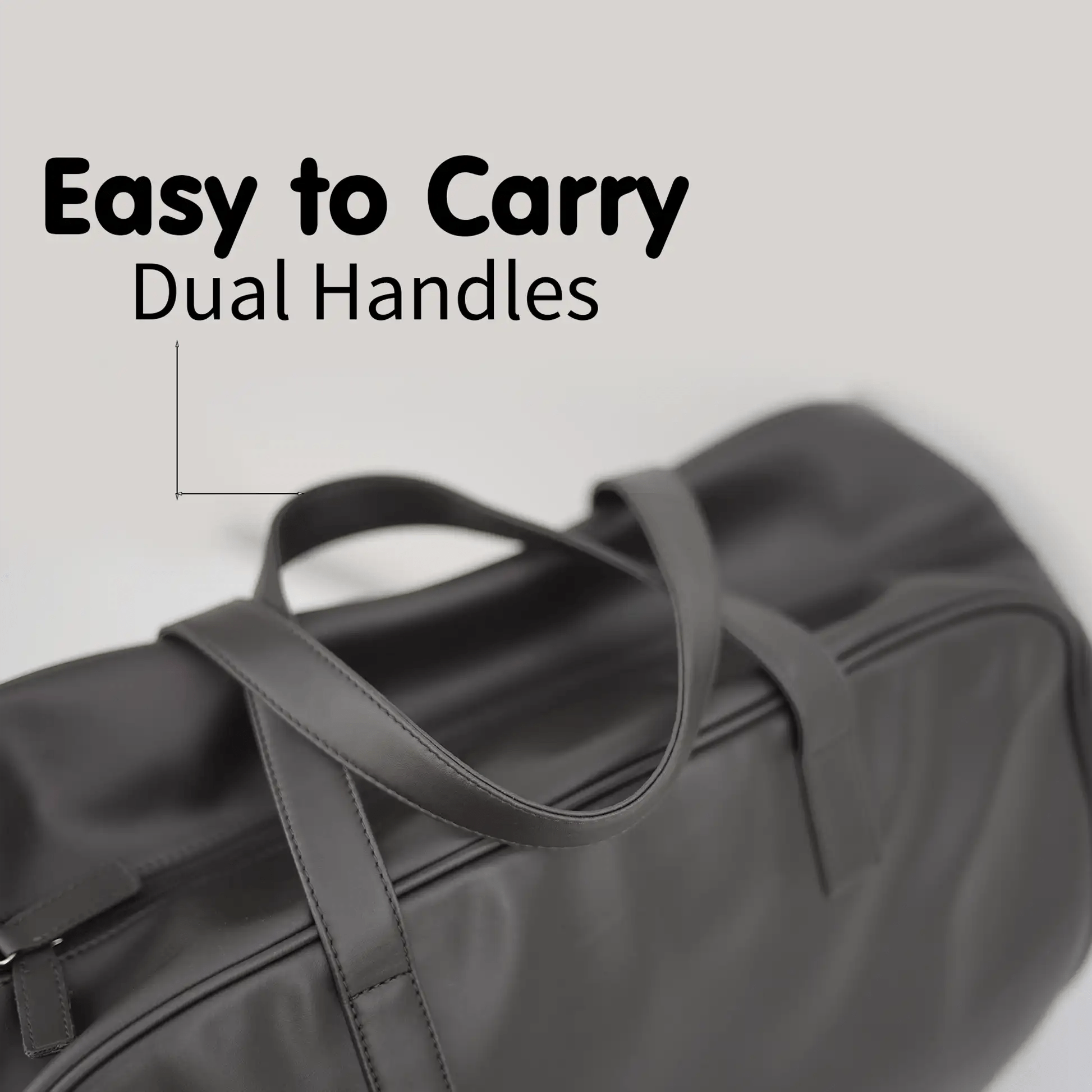 VEA Faux Leather Travel Duffel Bag – Cabin Size | Black - VEA