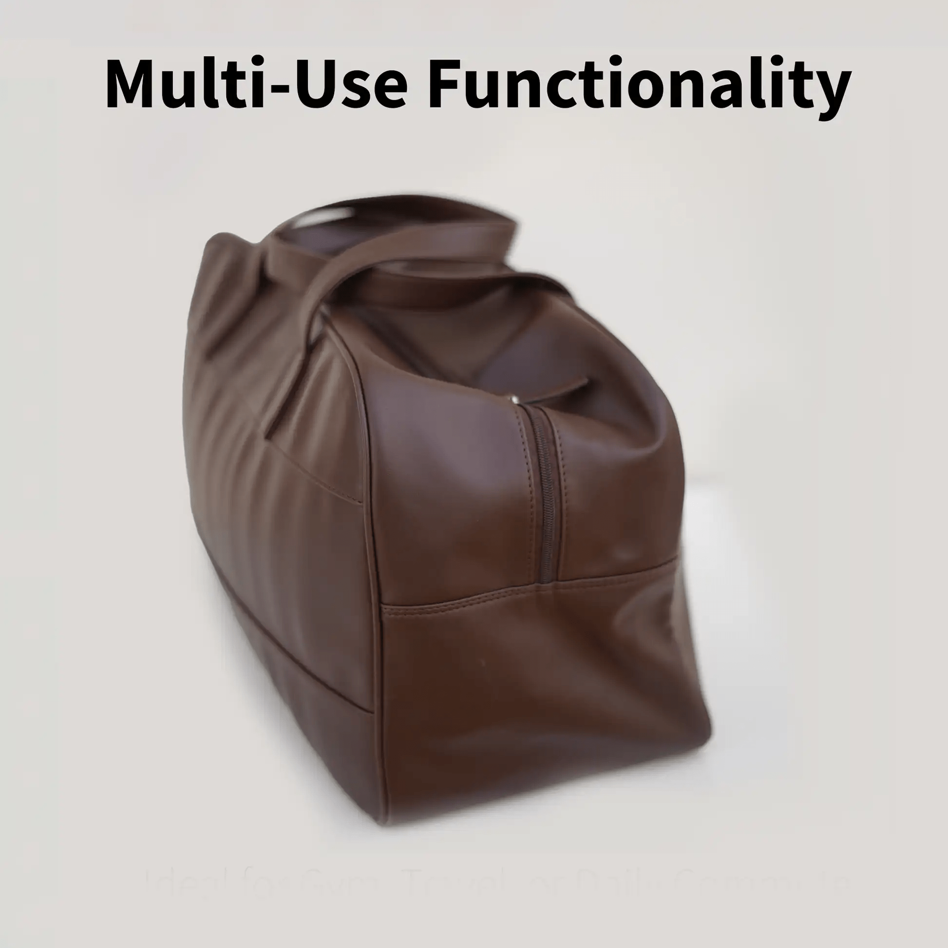 VEA Faux Leather Travel Duffel Bag – Cabin Size | Brown - VEA