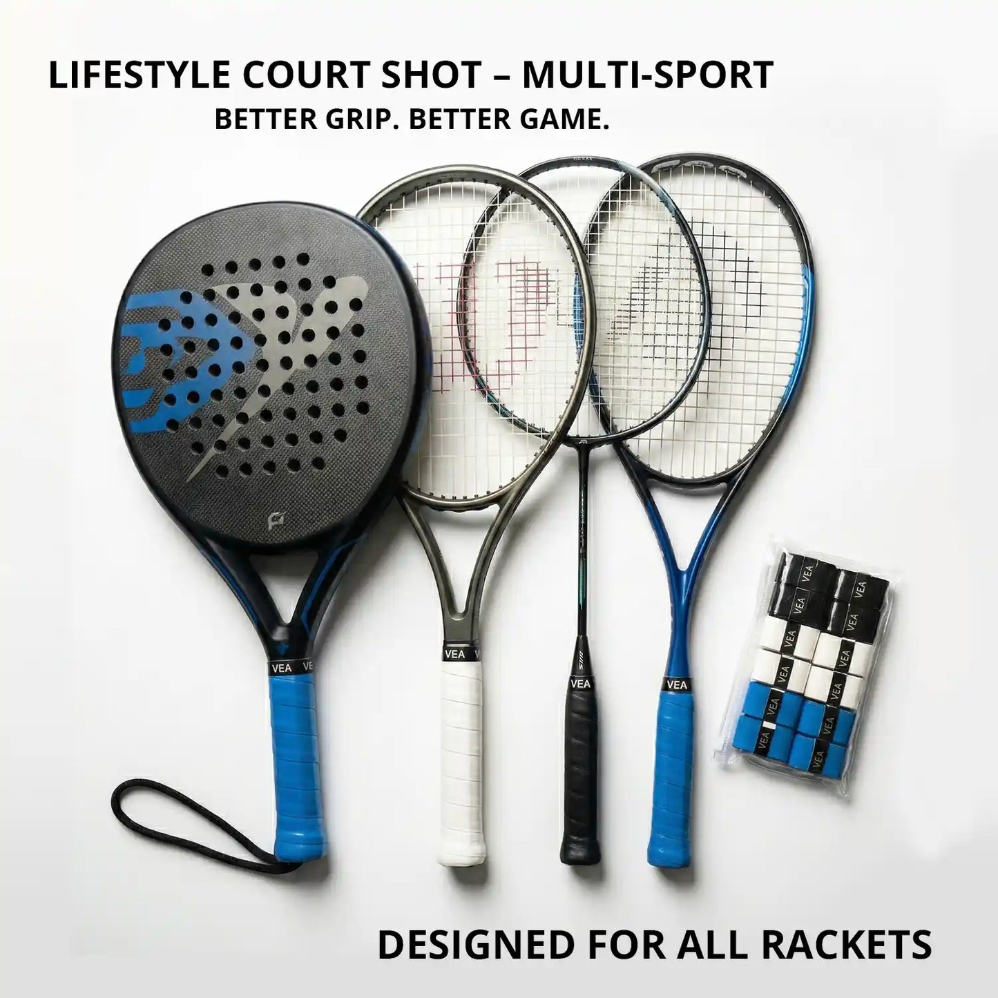 VEA Padel Overgrip Tape Pack of 12 | Anti-Slip Racket Grip