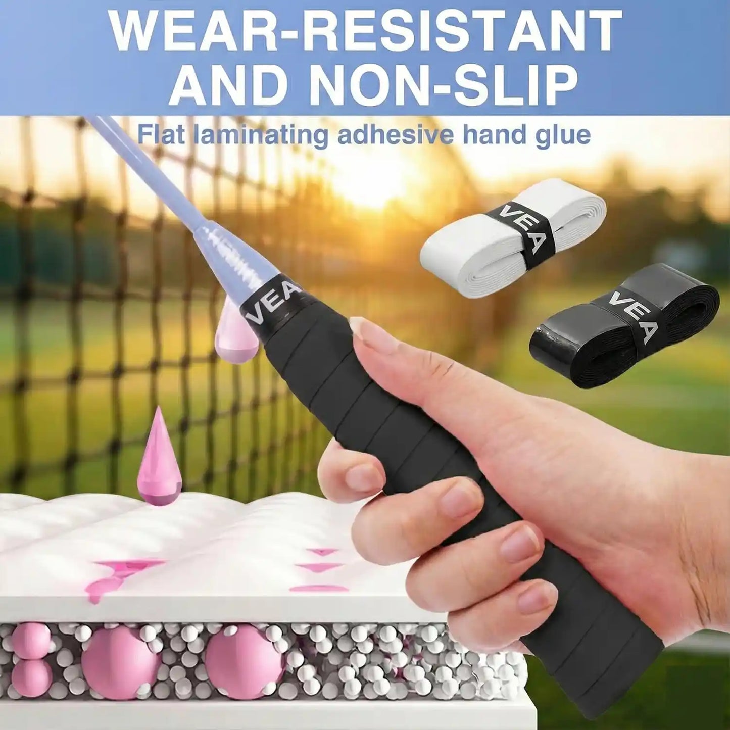VEA Padel Overgrip Tape Pack of 12 | Anti-Slip Racket Grip
